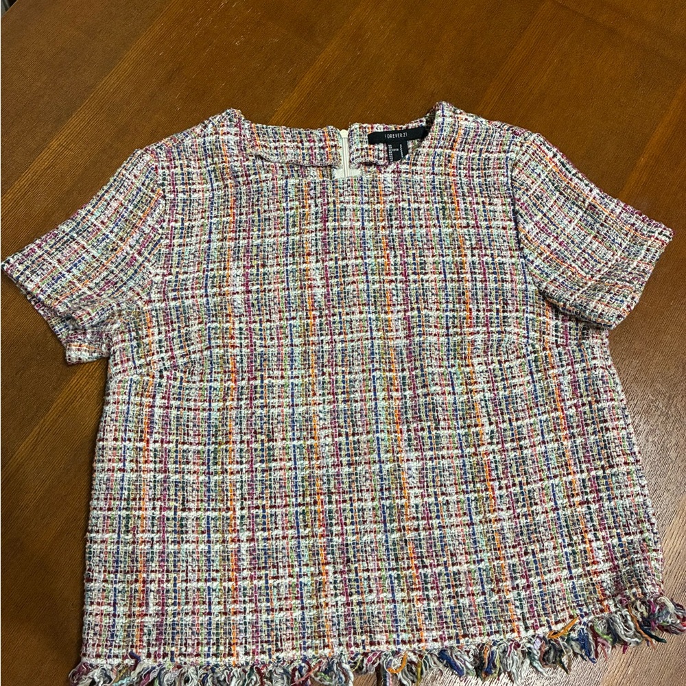 Forever 21 Multicolor Tweed Top